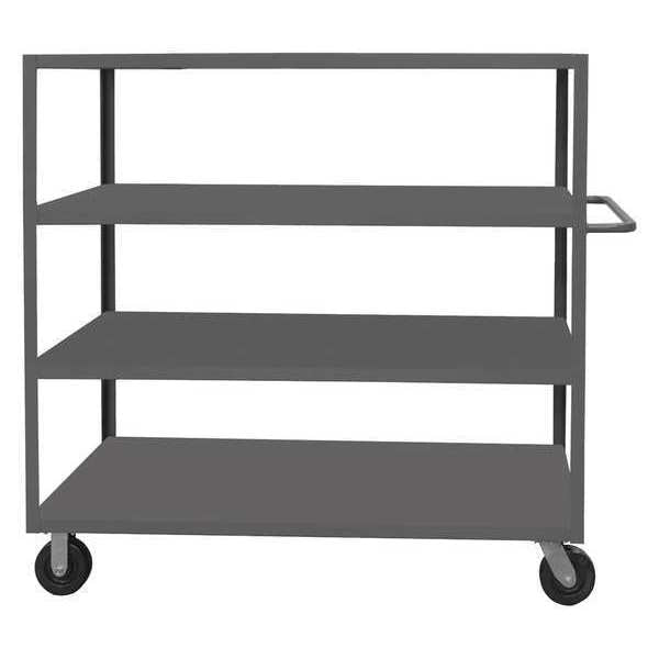 14 ga. Steel Flat Shelf Utility Cart, 4 Shelves, 1200 lb