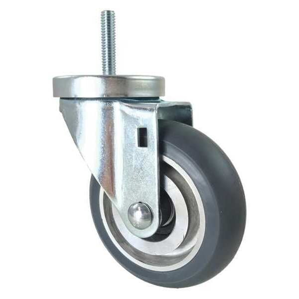 Swivel Stem Caster, Threaded, Gray, 4