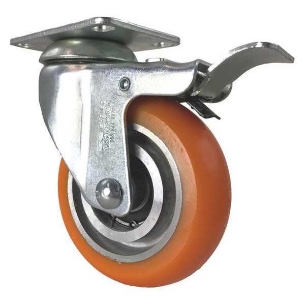 Swivel Plate Caster, w/Brake, TotalLock, 4