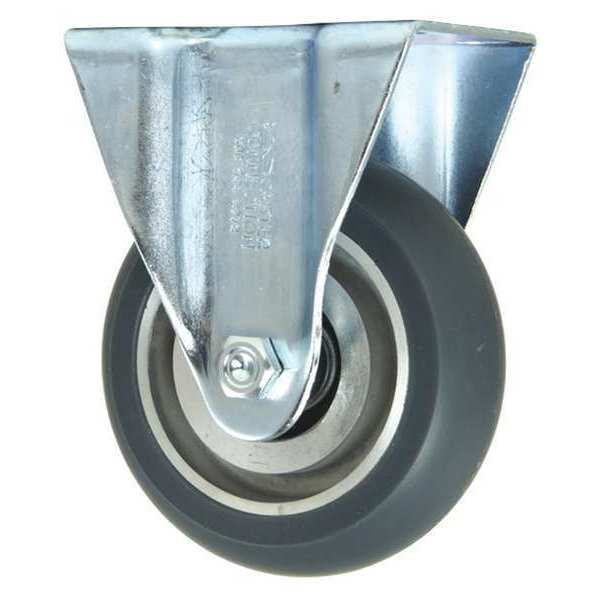 Rigid Plate Caster, Gray, Load 400, 4