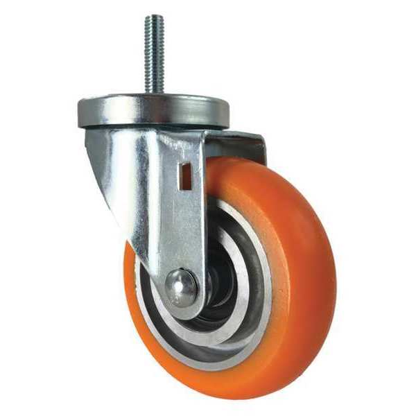 Swivel Stem Caster, Threaded, Orange, 4