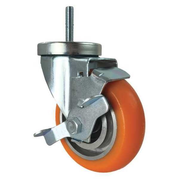 Swivel Stem Caster, Threaded, SideStrap, 4