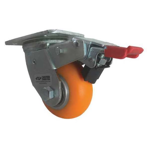 Swivel Plate Caster, w/Brake, Lock, 4