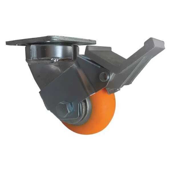 Swivel Plate Caster, w/Brake, Pedal, 4