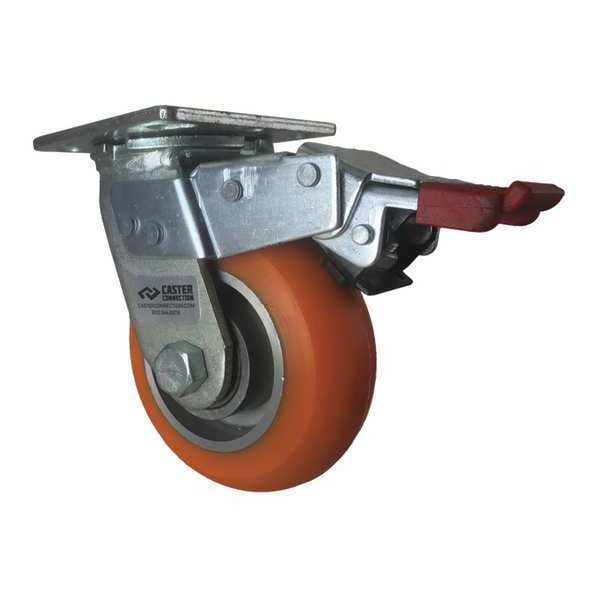 Swivel Plate Caster, w/Brake, TotalLock, 5