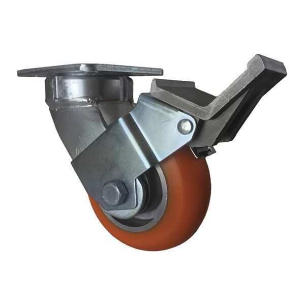 Swivel Plate Caster, w/Brake, Pedal, 5
