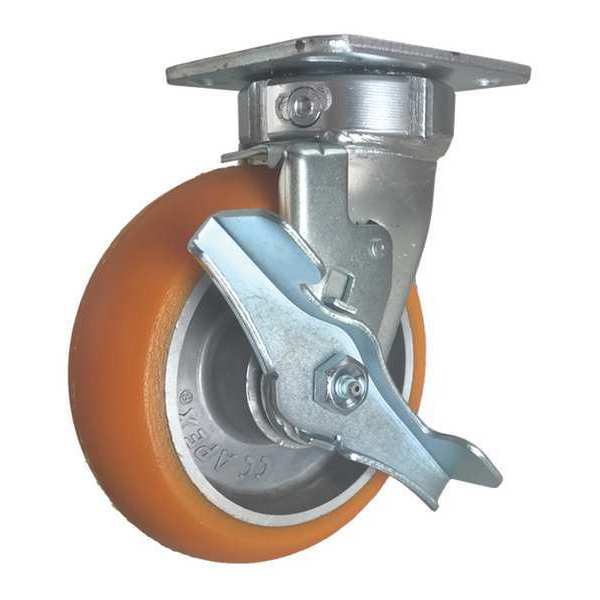 Swivel Plate Caster, w/Brake, CC Apex, 6