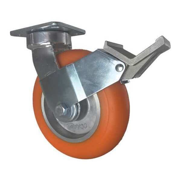 Swivel Plate Caster, w/Brake, Pedal, 8