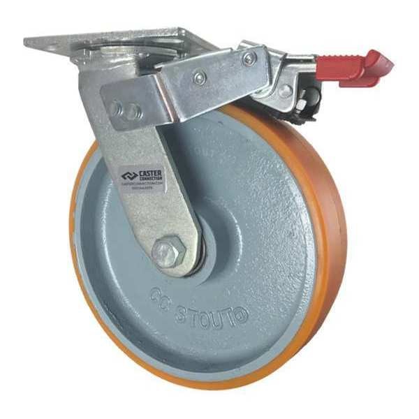 Swivel Plate Caster, w/Brake, TotalLock, 8
