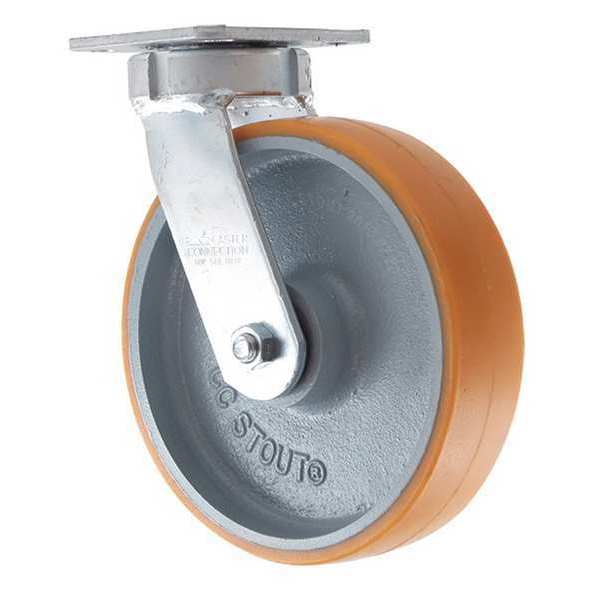 Swivel Plate Caster, CC Stout, Orange, 8