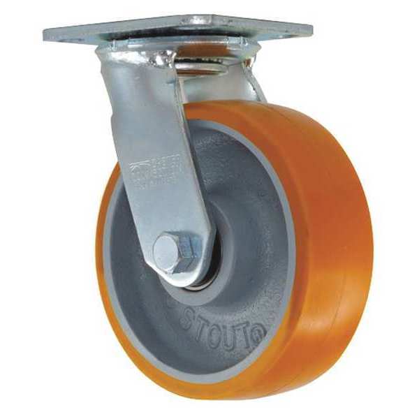 Swivel Plate Caster, CC Stout, Orange, 6