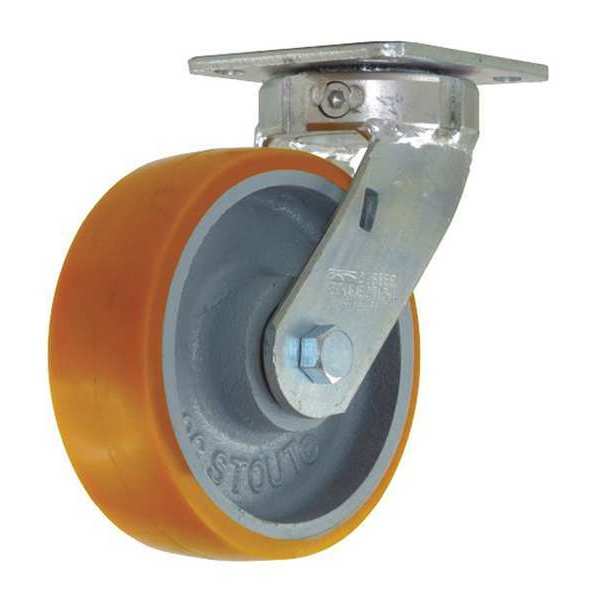 Swivel Plate Caster, CC Stout, Orange, 6