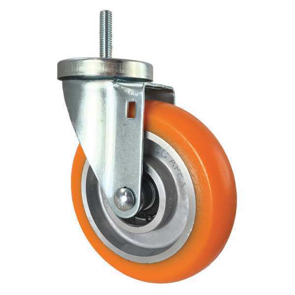 Swivel Stem Caster, Threaded, Orange, 5