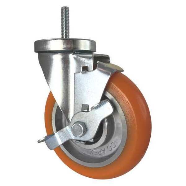 Swivel Stem Caster, w/Brake, Side Strap, 5