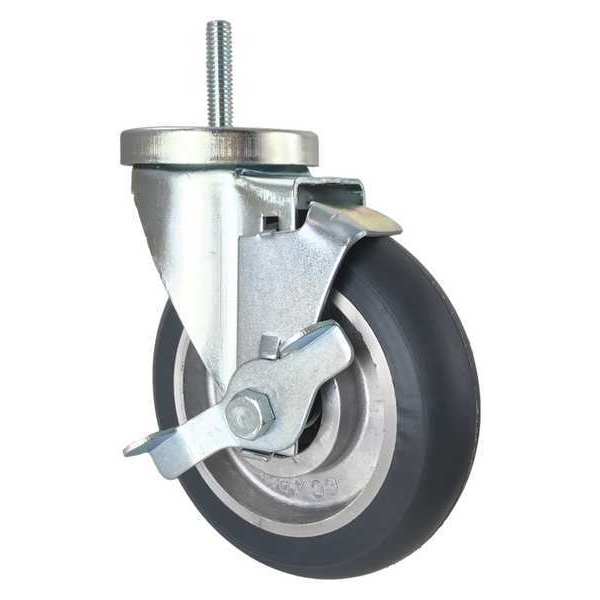 Swivel Stem Caster, w/Brake, Side Strap, 5
