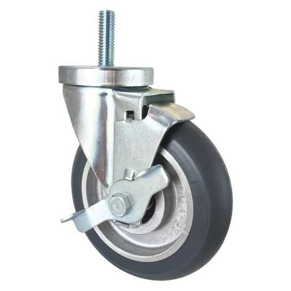 Swivel Stem Caster, w/Brake, Side Strap, 5