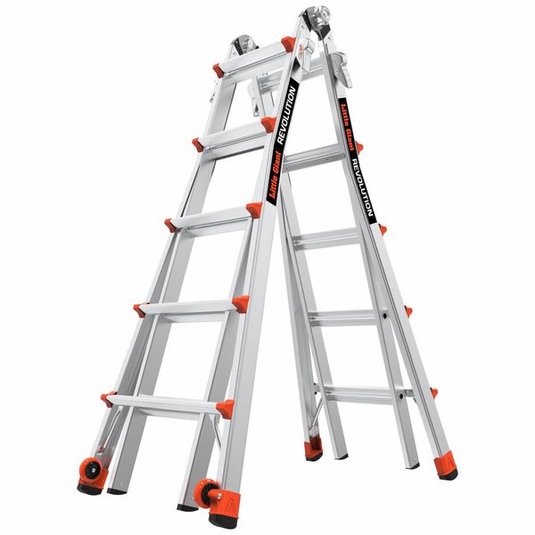 Ladder, Aluminum, 5 to 9 ft H, 300 lb Cap