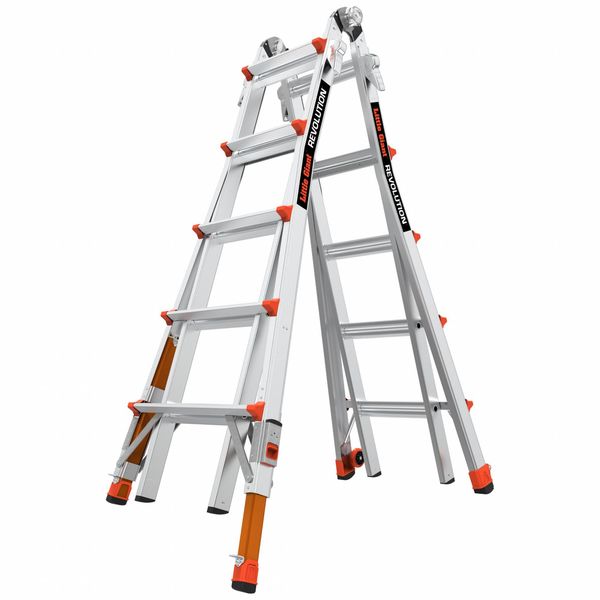 Ladder, Aluminum, 5 to 9 ft H, 300 lb Cap