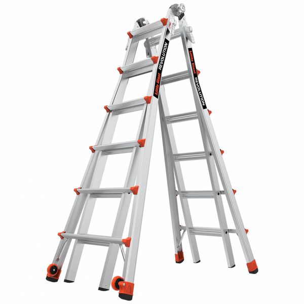 Ladder, Aluminum, 6 to 11 ft H, 300 lb Cap