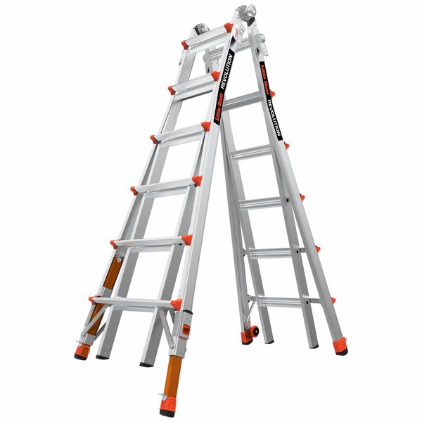 Ladder, Aluminum, 6 to 11 ft H, 300 lb Cap