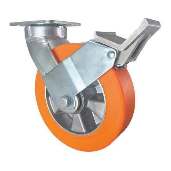 Swivel Plate Caster, w/Brake, Pedal, 8