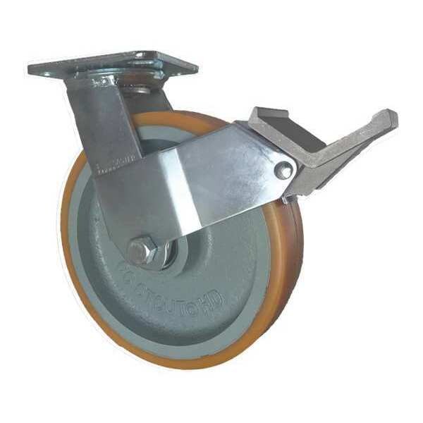 Swivel Plate Caster, w/Brake, Pedal, 8