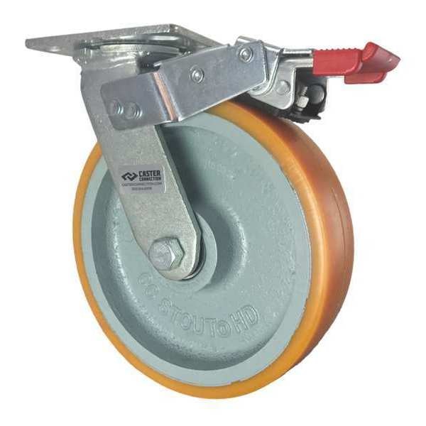 Swivel Plate Caster, w/Brake, TotalLock, 8