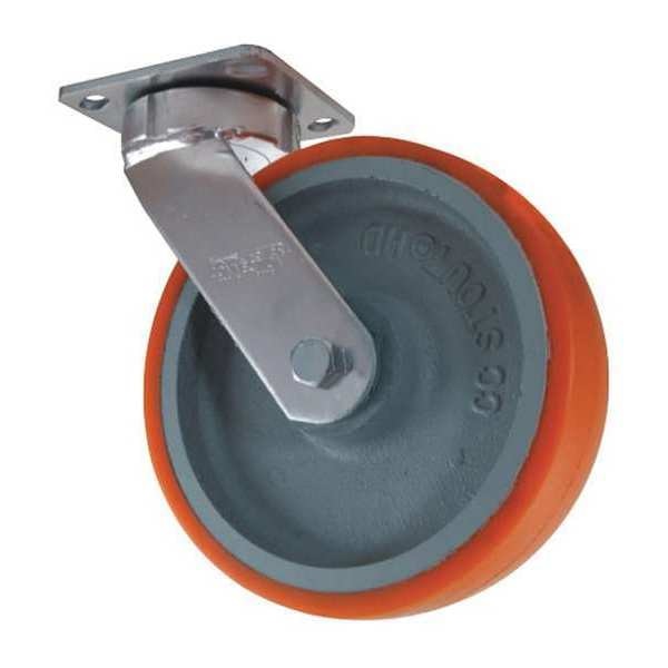 Swivel Plate Caster, CC Stout, Orange, 8