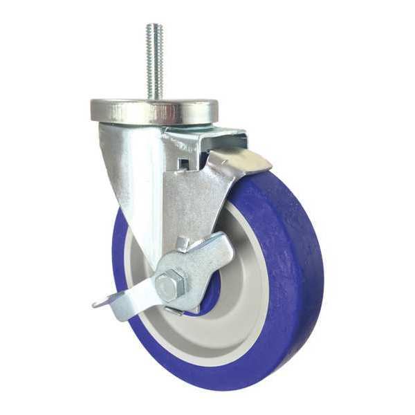 Swivel Stem Caster, Side Strap, Rubber, 5