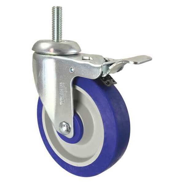 Swivel Stem Caster, Total Lock, Rubber, 5