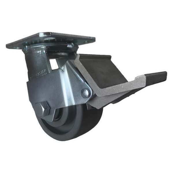 Swivel Plate Caster, w/Brake, Pedal, 4