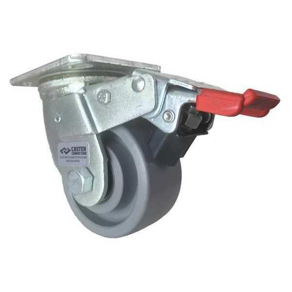 Swivel Plate Caster, w/Brake, TotalLock, 4