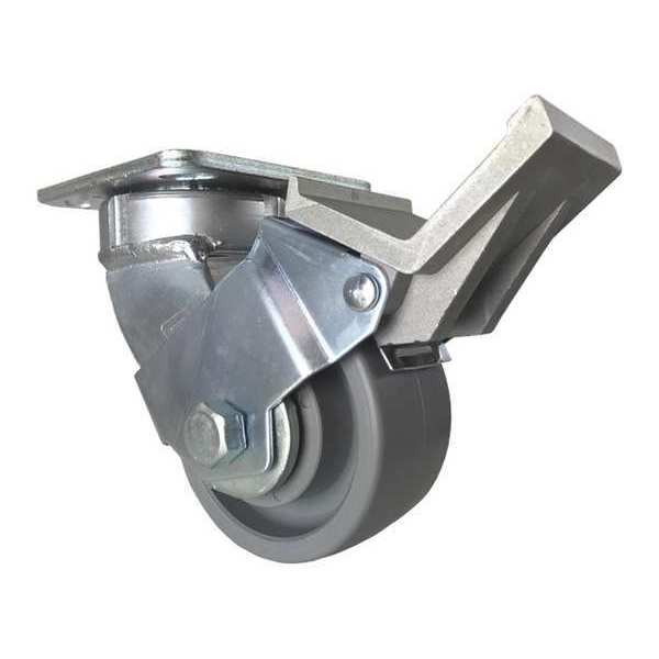 Swivel Plate Caster, w/Brake, Pedal, 4