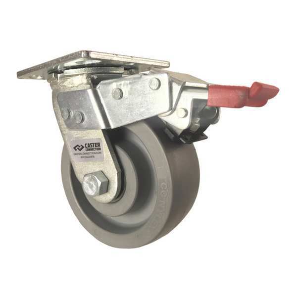 Swivel Plate Caster, w/Brake, TotalLock, 5