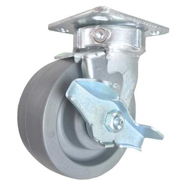 Swivel Plate Caster, w/Brake, SideStrap, 5