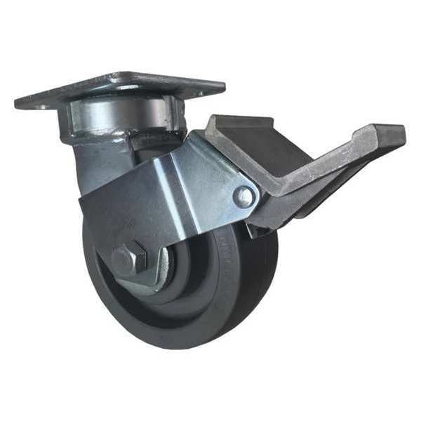Swivel Plate Caster, w/Brake, Pedal, 5