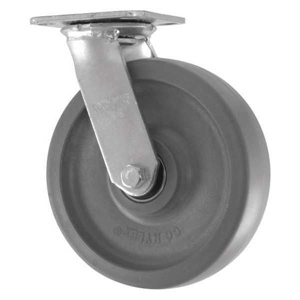 Swivel Plate Caster, CC Nylex, Gray, 8