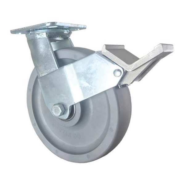Swivel Plate Caster, w/Brake, Pedal, 8