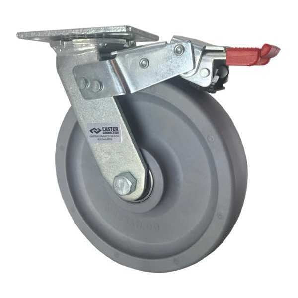Swivel Plate Caster, w/Brake, TotalLock, 8