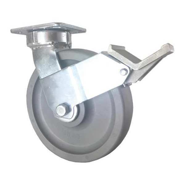 Swivel Plate Caster, w/Brake, Pedal, 8