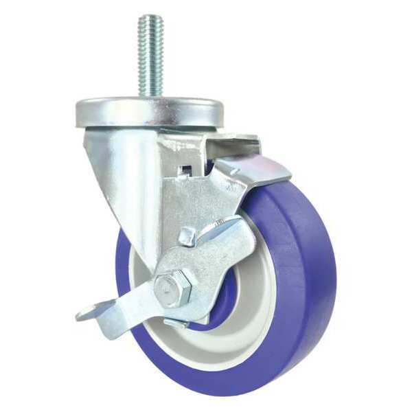 Swivel Stem Caster, Side Strap, Rubber, 4