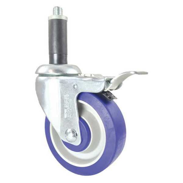Swivel Stem Caster, Total Lock, Rubber, 4