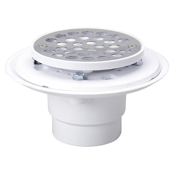 Shower Drain, Clamping, PVC, Plastic Lid