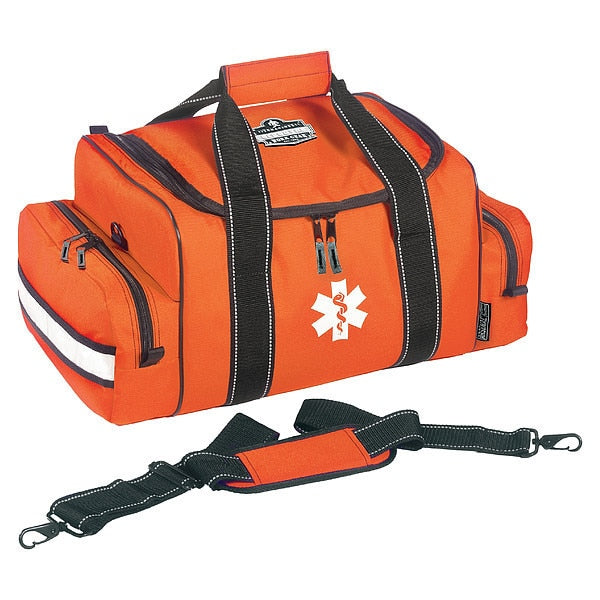 Trauma Bag, 600D Polyester W/ Reinforced Backing, 2 Pockets, Orange, 8 1/2 in Height