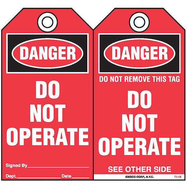 Do Not Operate Safety Tag, PK10