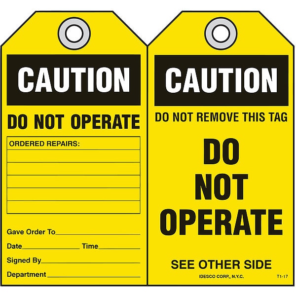 Do Not Operate Safety Tag, PK10