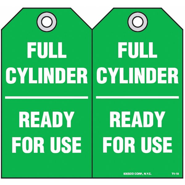 Full Cylinder/Ready for Use Tag, PK10