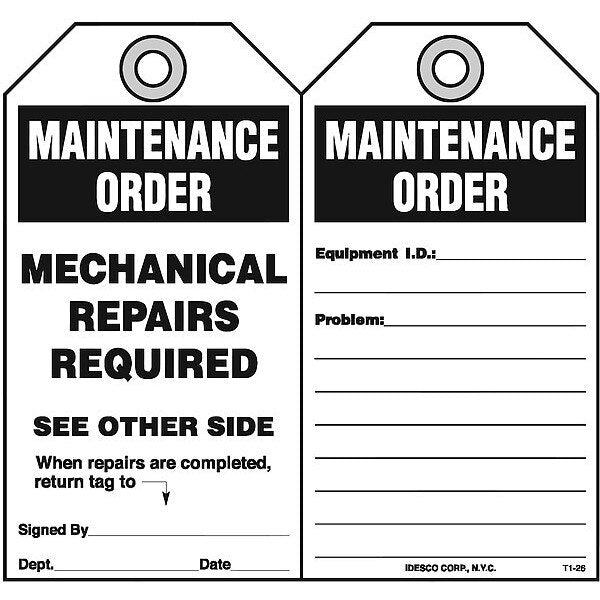 Mechanical Repairs Required Tag, PK10