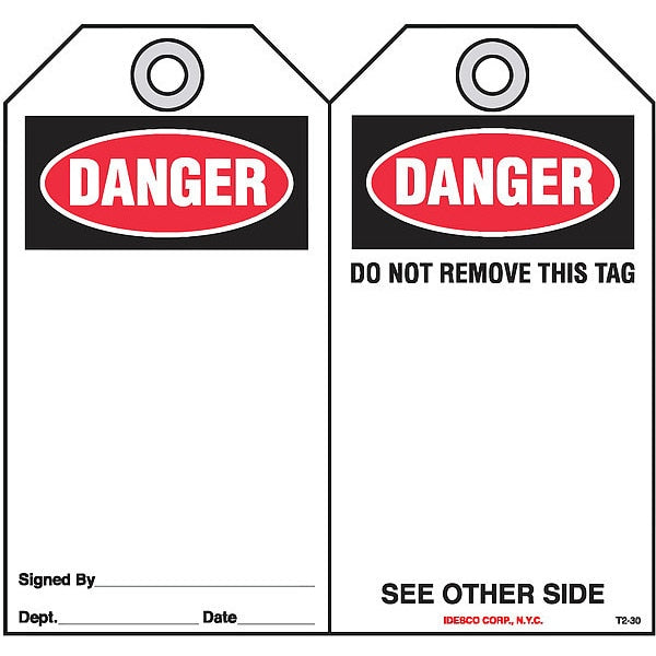 Danger Logo Only Safety Tag, PK10