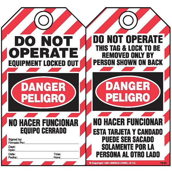 No Hacer Funcionar Safety Tag, PK10
